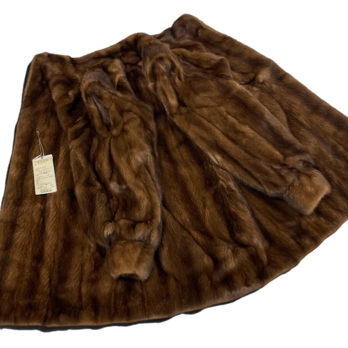 24j7 NANAWA SAGA MINK 銀サガ デミバフミンク ロングコート サイズ9 茶系 最高級本毛皮 Mink Fur Long Coat リアルファーt18r
