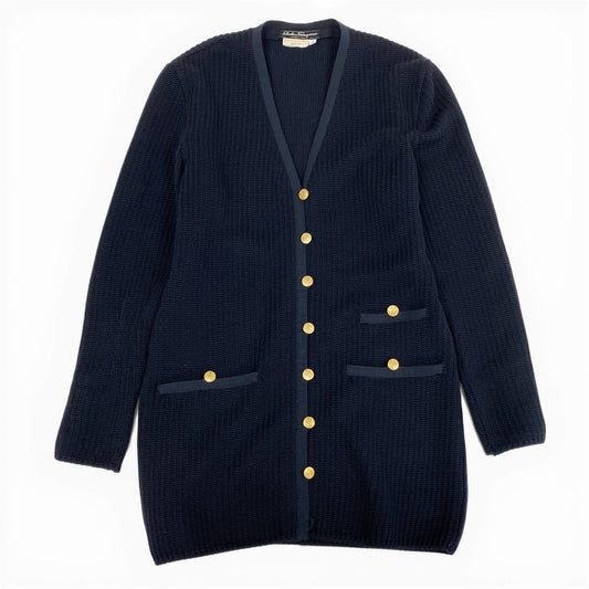 4a4 Vintage Salvatore Ferragamo ヴィンテージ サルヴァトーレフェラガモ Middle Gauge Knit Cardigan ニットカーディガン Size S レディース 女性用k02i