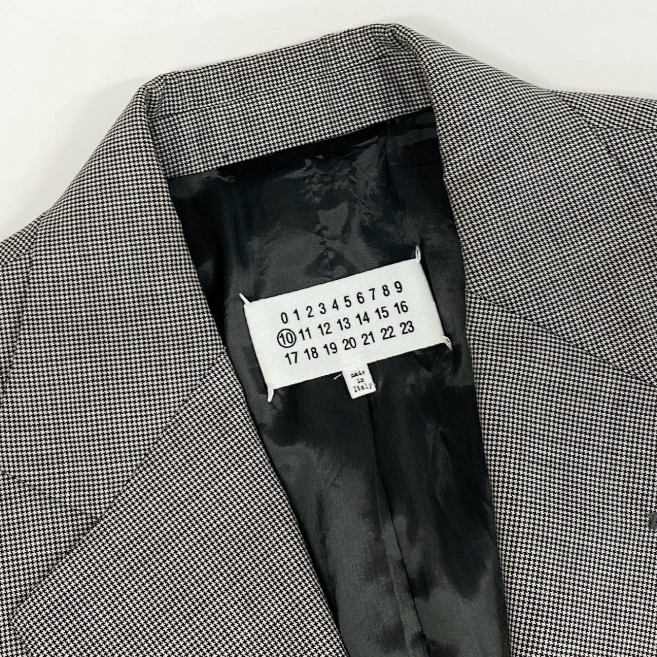 74i8 Maison Margiela メゾンマルジェラ 21SS 2B テーラードジャケット ブレザー 千鳥格子柄 イタリア製 S50BN0469 48 M-Lサイズ相当 グレー ウール メンズo07t
