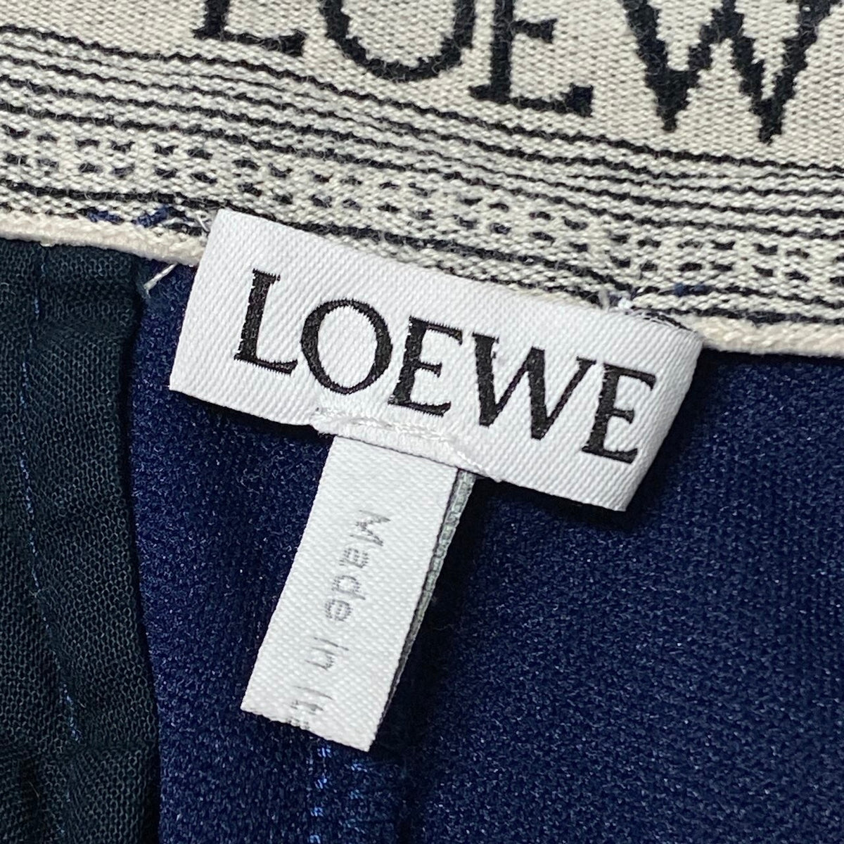 j29 【極美品】LOEWE トラックパンツ サイドライン ジャージパンツ アナグラムロゴ XSサイズ ネイビー×ホワイト ポリエステル100％ メンズ 男性用k02i