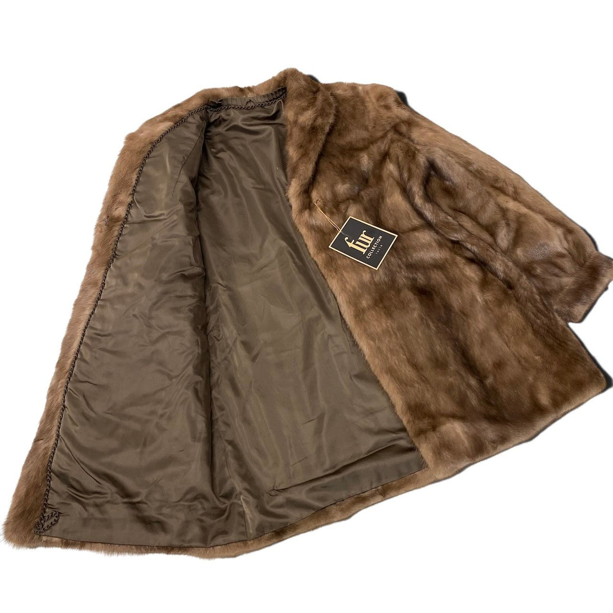 12i21 パステルミンク ファーコート サイズ15 ブラウン 本毛皮 Pastel Mink Fur Coat リアルファー タグ付t18r