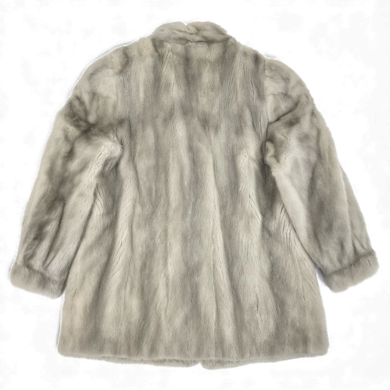 32L10 JINDO SAGA MINK サガミンク 銀サガ サファイアミンク ロングコート サイズ11号 シルバーグレー 最高級本毛皮 MINK FUR ポケット有t18r