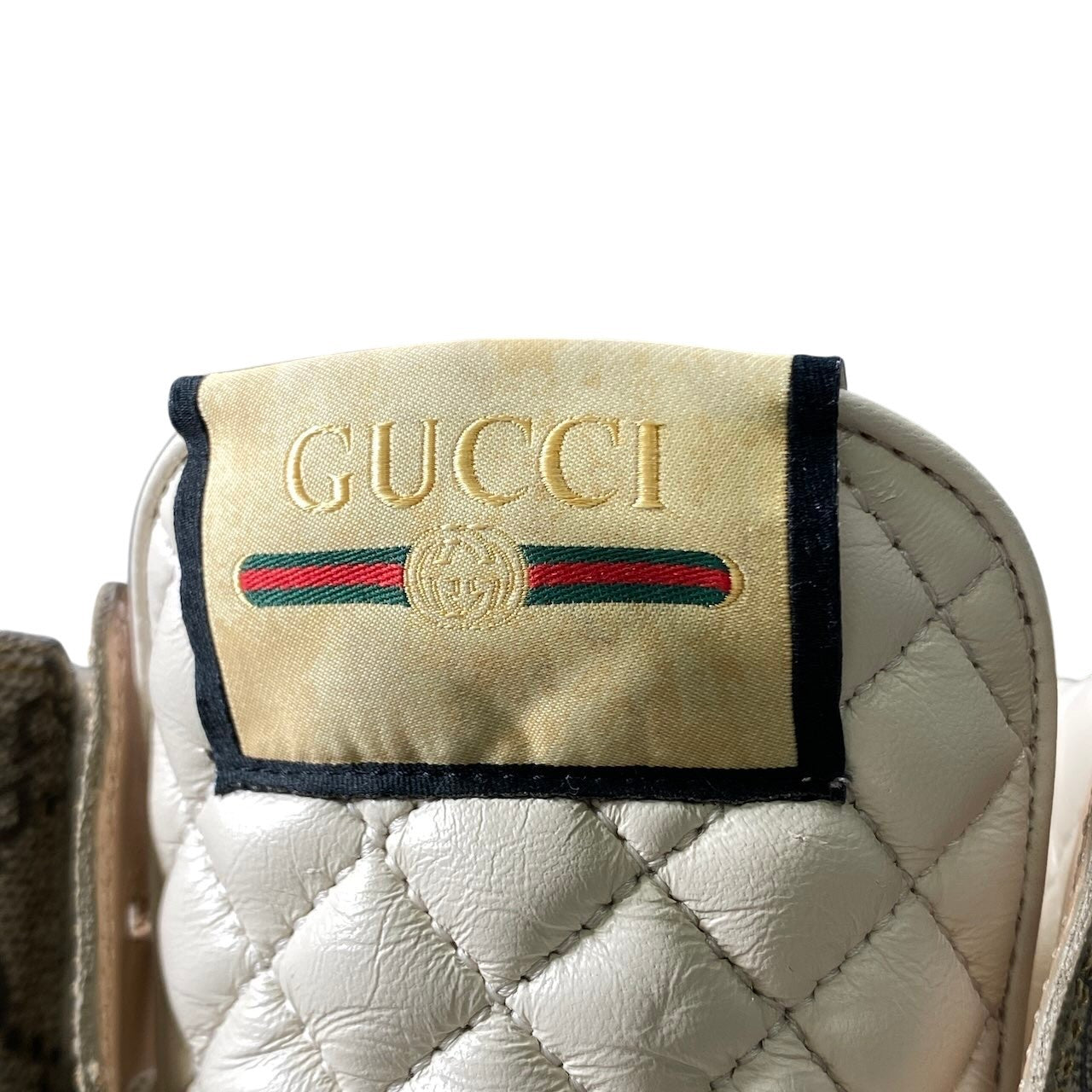e26《美品》 GUCCI グッチ GGスプリーム アンクルブーツ GG Monogram Ankle Boots サイズ35 1/2 ホワイト レザー シューズt18r