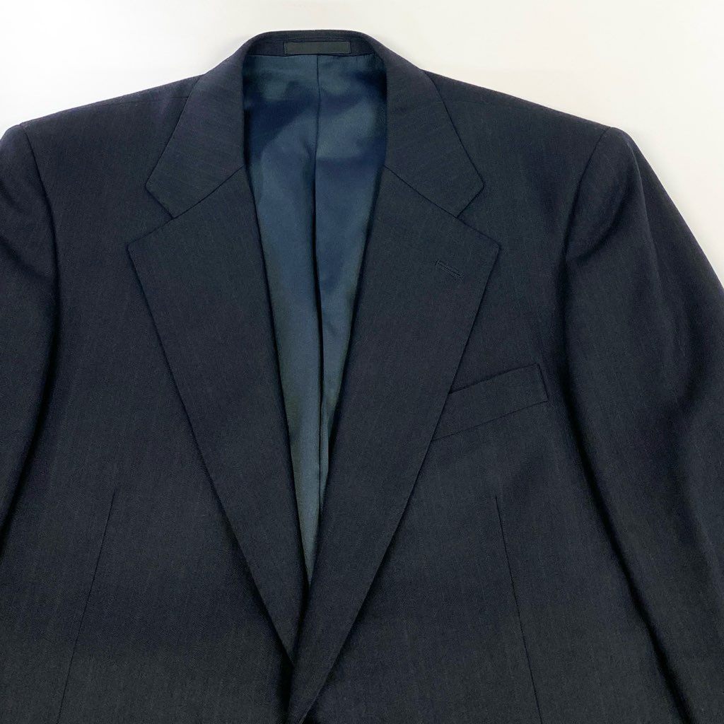 62l24 Burberry's バーバリーズ スーツセットアップ テーラードジャケット スラックス カシミヤ混 ストライプ BB5サイズ ネイビー メンズo07t