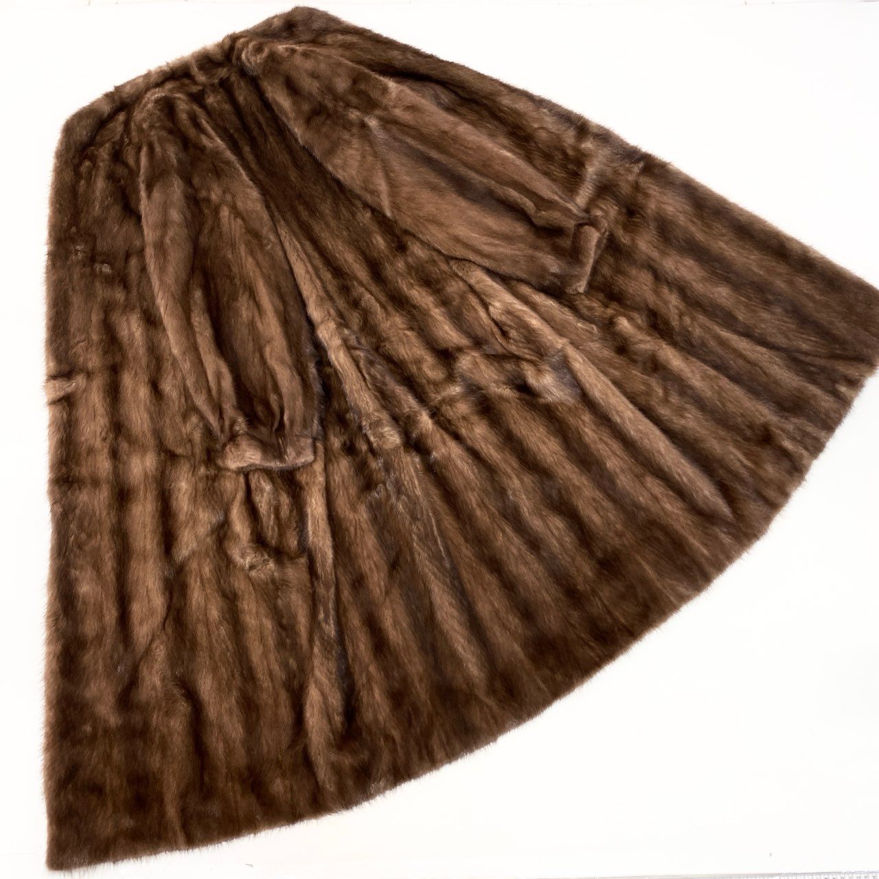 32k28 【美品】CHERMINETTE  ミンクコート ロングコート サイズ11号  デミバフミンク レディース MINK FURk02i