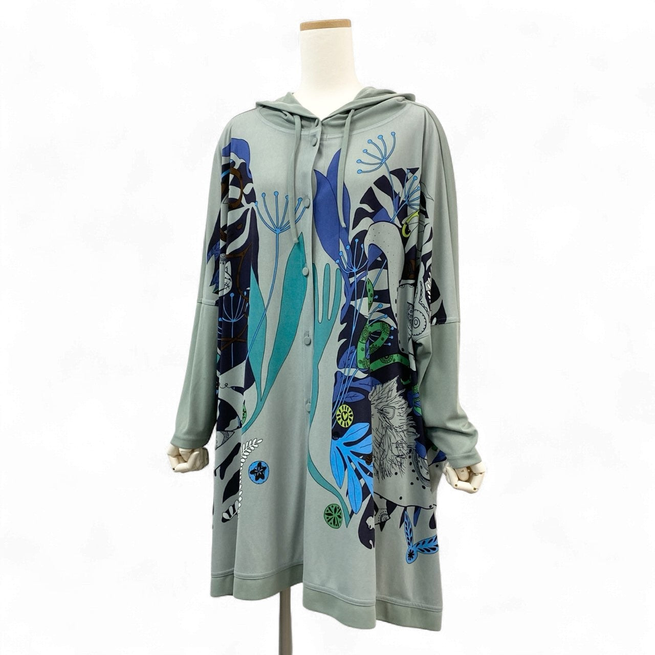 2k18 TOKUKO 1er VOL トクコプルミエヴォル ロングワンピース シャツワンピース フード付き 身幅ゆったり 9 ライトグリーン レディースu02t