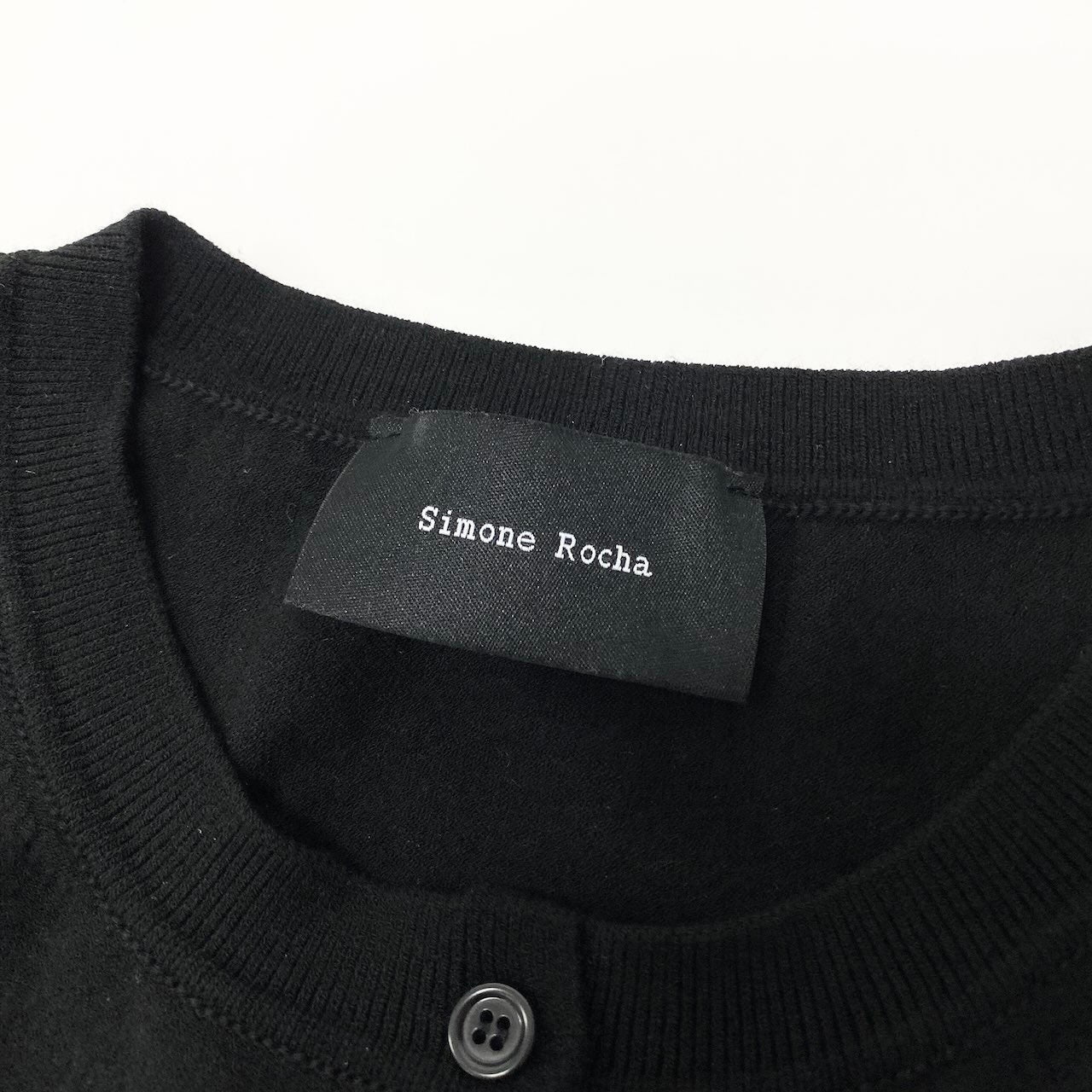 83c27《美品》 Simone Rocha シモーネロシャ ハートカット ライトカーディガン サイズXS ブラック Heart Cut Cardigant18r