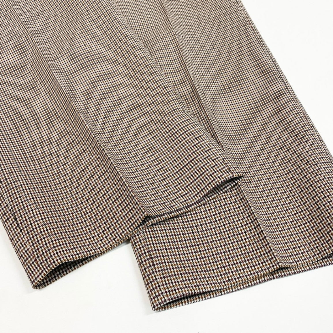 Ec2　《美品》 GUCCI グッチ 近年 ハウンドトゥース スラックスパンツ トラウザーズパンツ 814299 サイズ48 ブラウン系 ウール メンズu02t