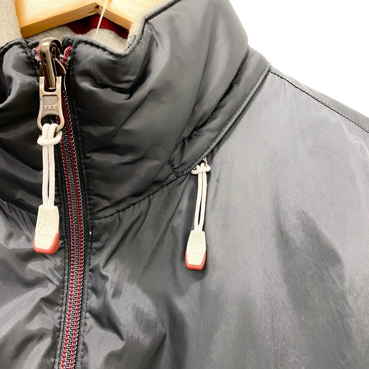 77b26 ZegnaSport ゼニアスポーツ リバーシブルジャケット ブルゾン 3Way フード収納 Lサイズ グレー ナイロン100％ コットン100％ メンズ 男性用u02t