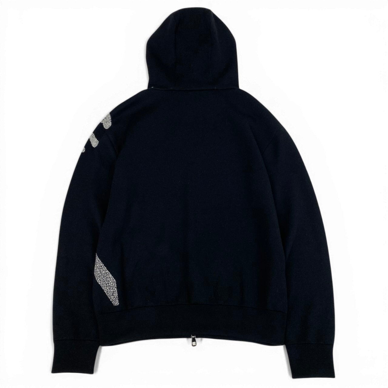 Id2 《極美品》 LOUIS VUITTON ルイヴィトン × 草間彌生 サイケデリックフラワー ウールニットパーカー Psychedelic Flour Wool Knit Parka サイズL ブラック Yayoi Kusamat18r
