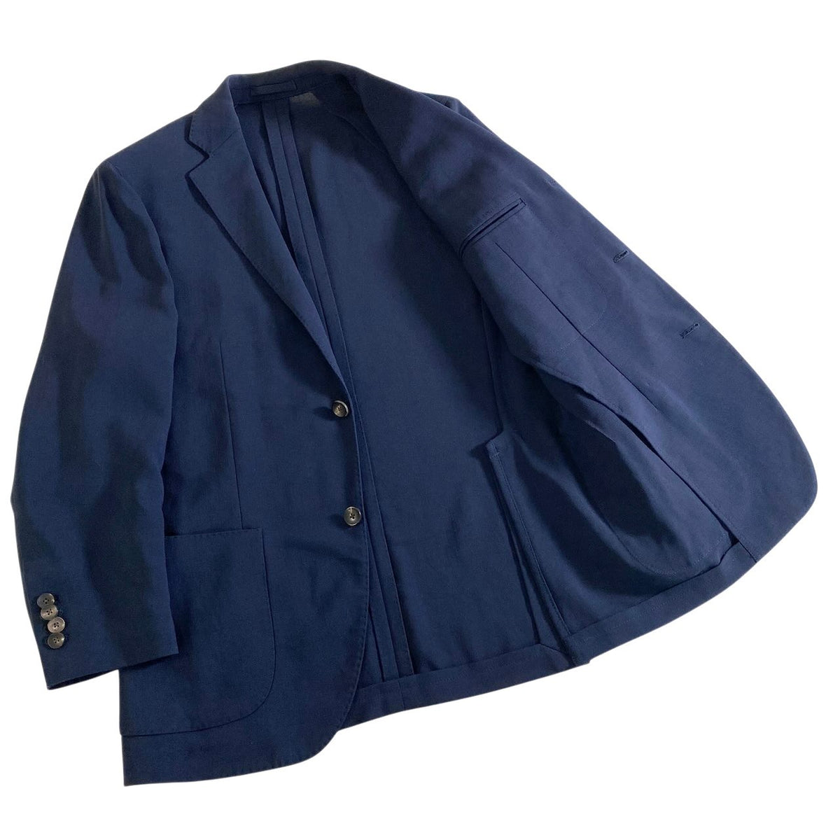 11j28 LARDINI ラルディーニ 本切羽 テーラードジャケット Size 46 ネイビー ブレザー フォーマル 紳士服t18r