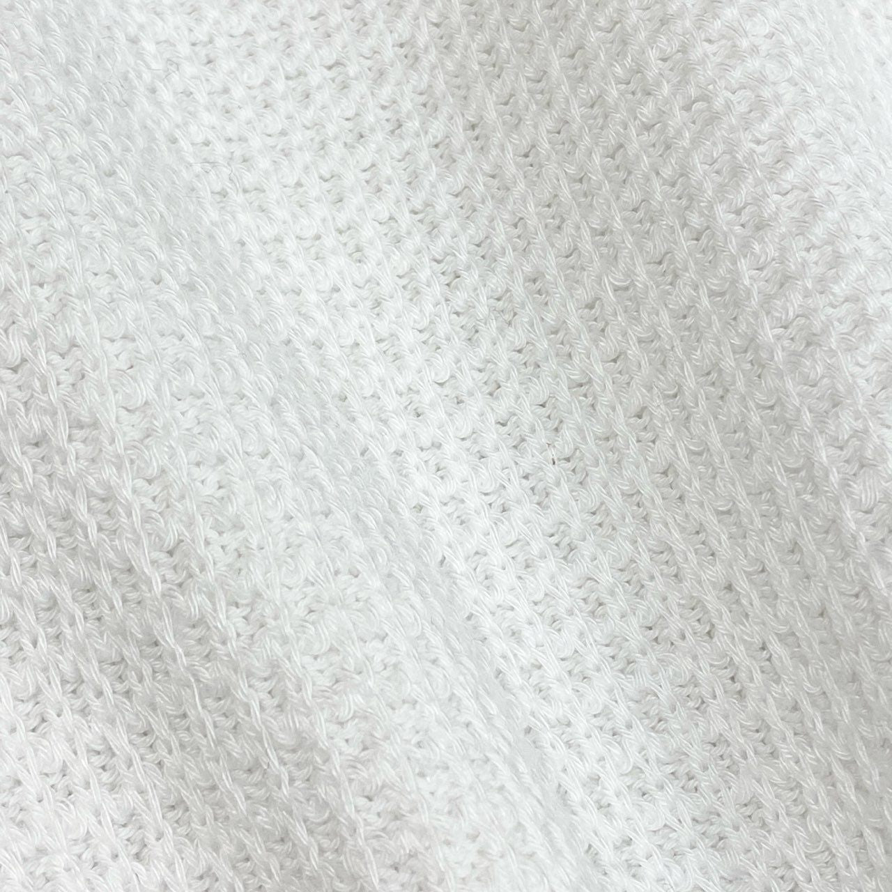 76k21 VERSACE ヴェルサーチ vintage front logo knitwear ロゴ刺繍 ニット サイズS ホワイト レディース トップスk02i