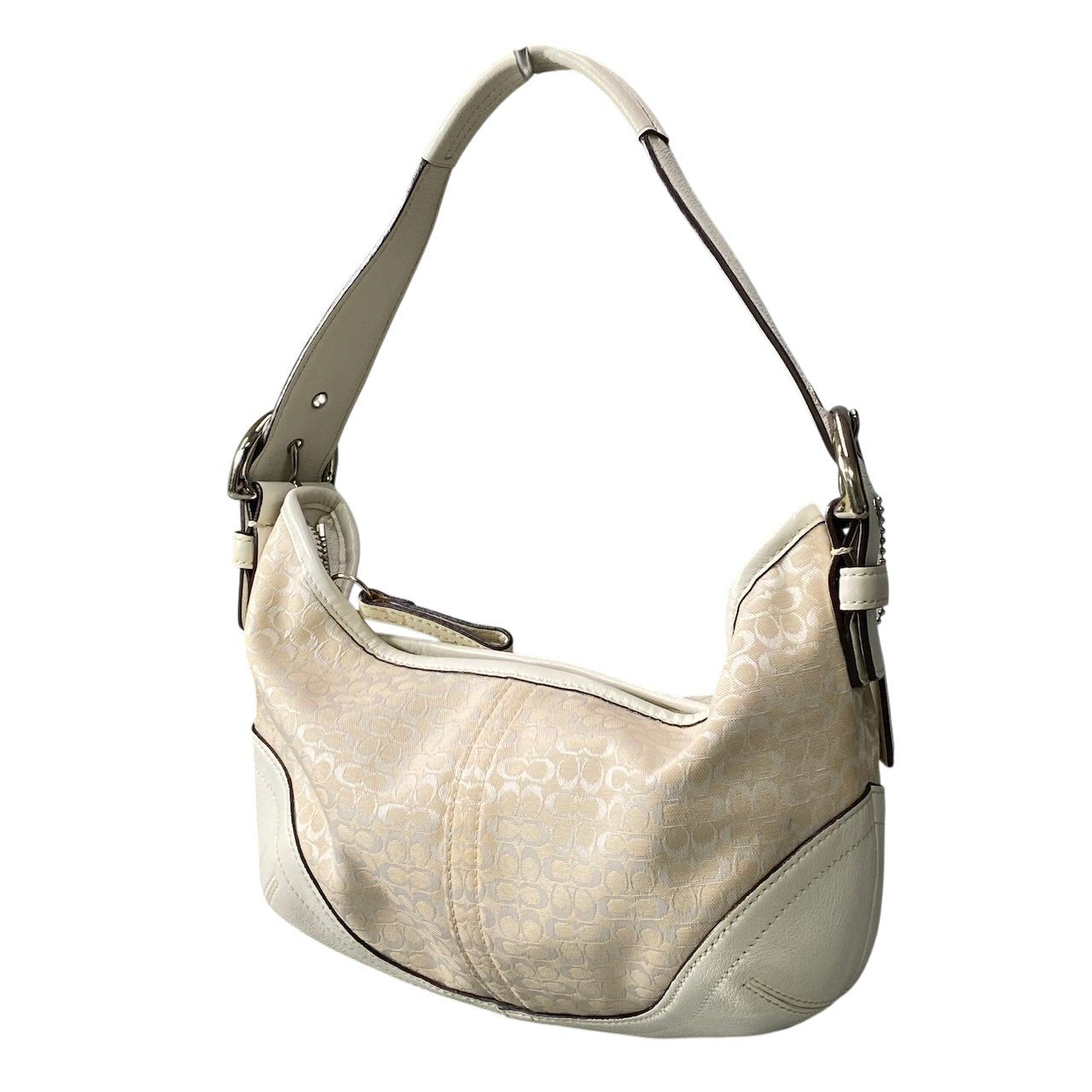 COACH コーチ ミニシグネチャー ワンショルダー ホーボーバッグ Mini Signature Hobo Bag 6351 ホワイト カバン 保存袋有t18r