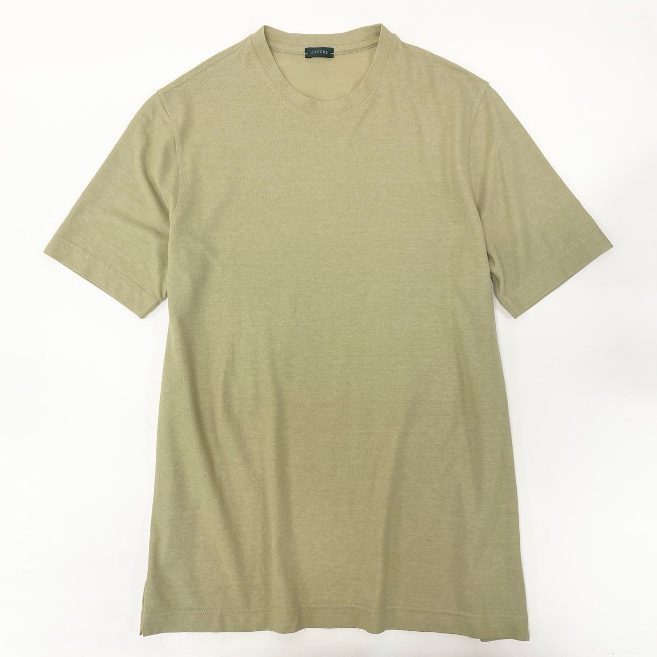 34i18 ZANONE ザノーネ icecotton 半袖Tシャツ カットソー トップス サイズ48 ライトベージュ コットン メンズu02t