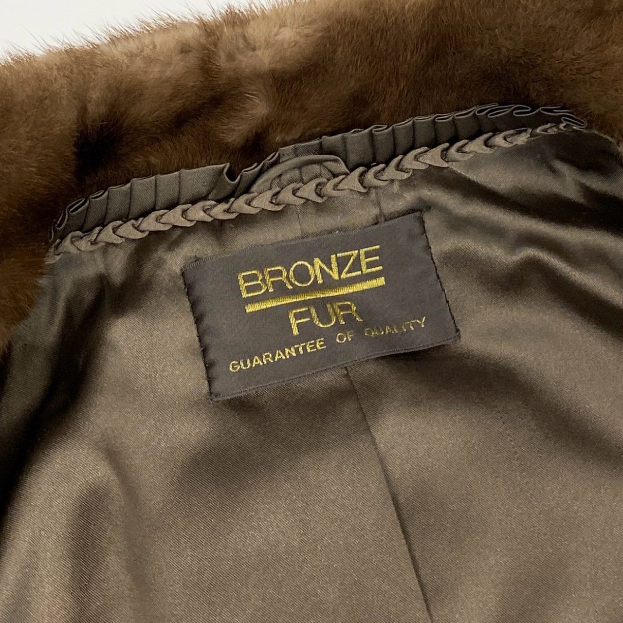 73b20 BRONZE FUR パステルミンク ファーコート サイズ13 ブラウン 本毛皮 Mink Fur Coat 毛質◎t18r