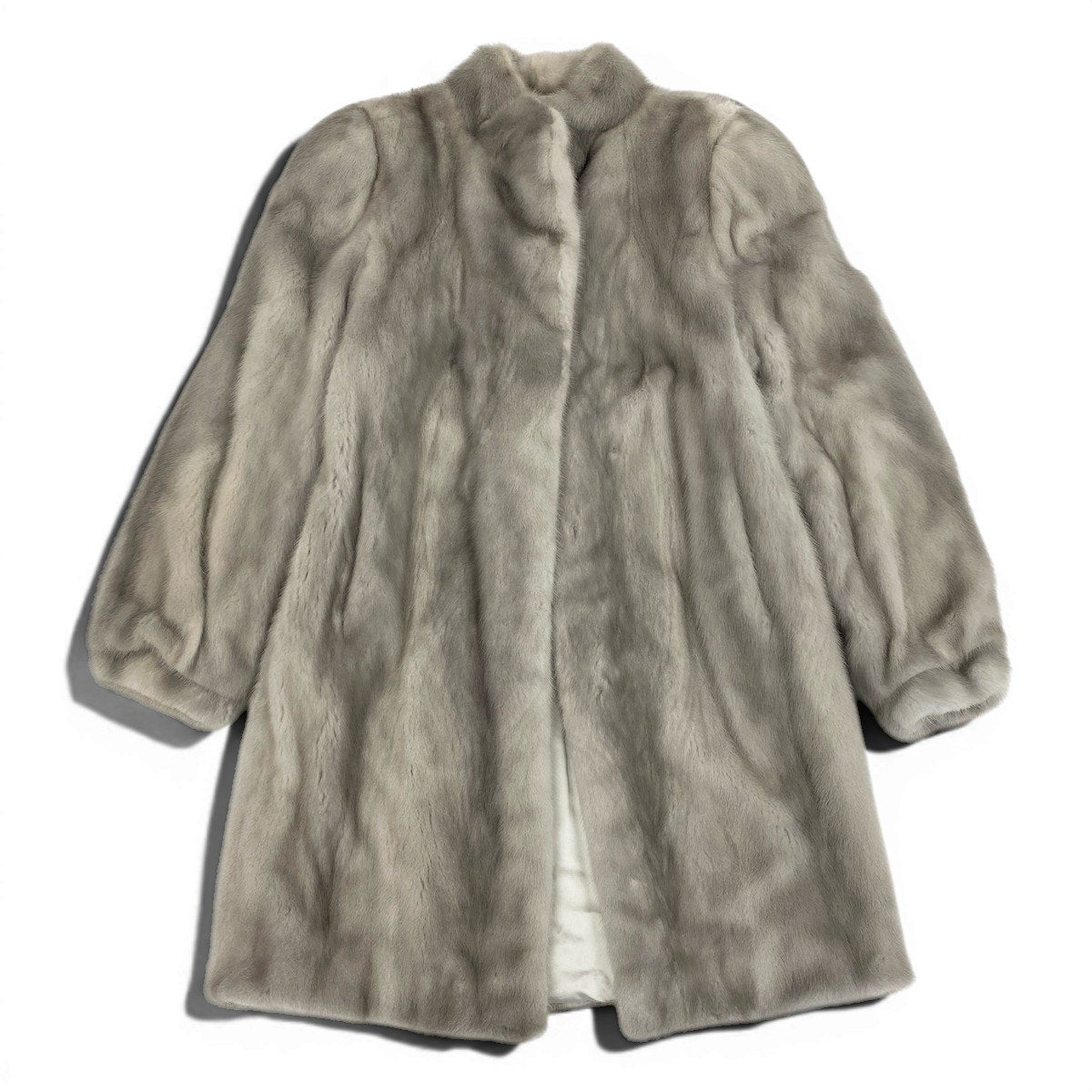 52f10 SAGA MINK サガミンク 銀サガ サファイアミンク ロングコート サイズ13 ライトグレー 最高級本毛皮 Sapphire Mink Fur Long Coatt18r