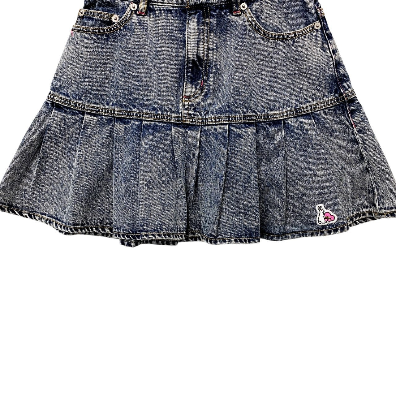 61c6 ＃FR2 エフアールツー デニムミニスカート プリーツスカート Mサイズ インディゴ コットン100％ レディース 女性用u02t