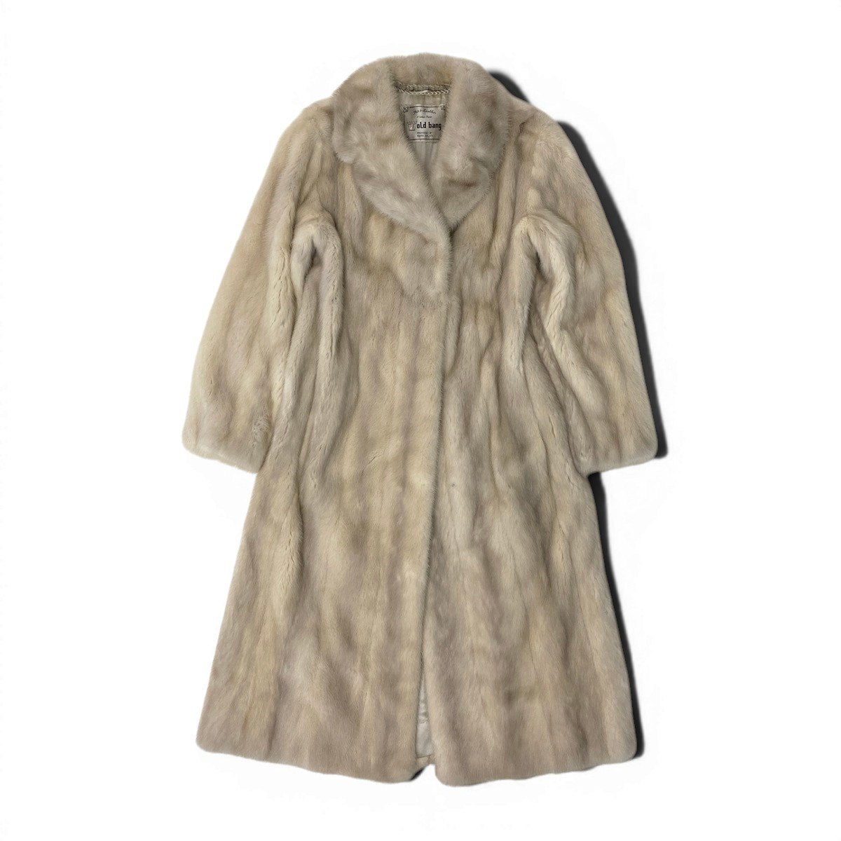 40g13 SAGA MINK サガミンク 毛皮コート 超ロングコート 110cm パールミンク 最高級本毛皮  ホワイト系 MINK FUR レディースu02t