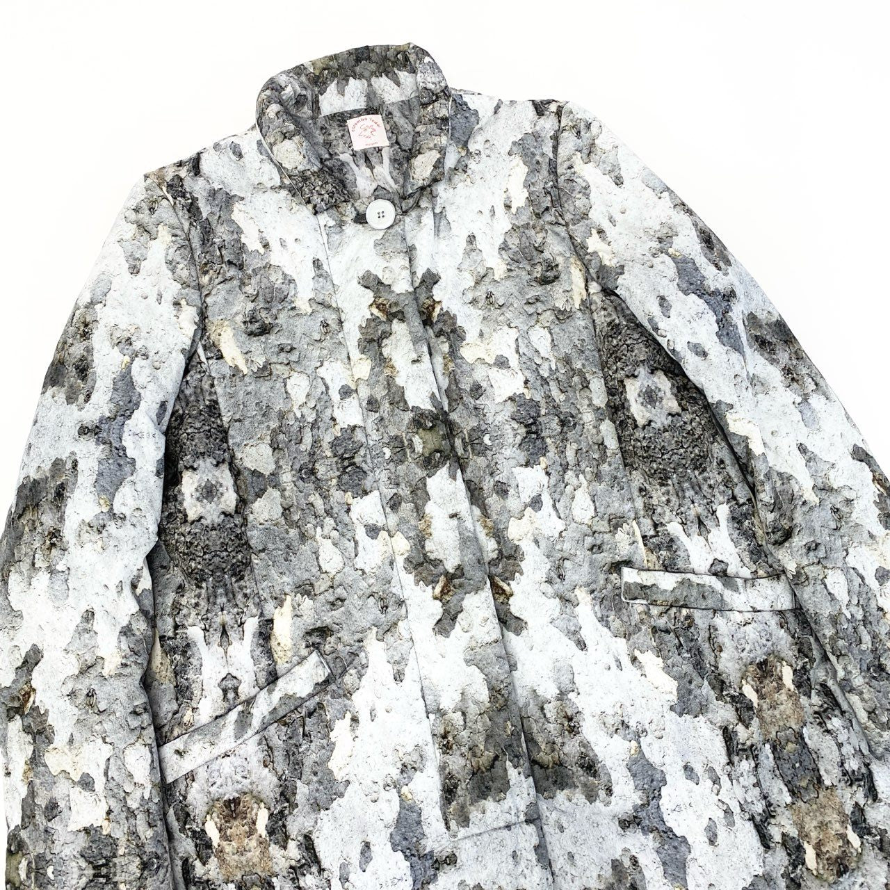 72a28 【美品】colomba leddi コロンバ レッディ 中綿ジャケットコート スタンドカラーナイロンコート 総柄 42サイズ グレー系 ナイロン100％ レディースu02t