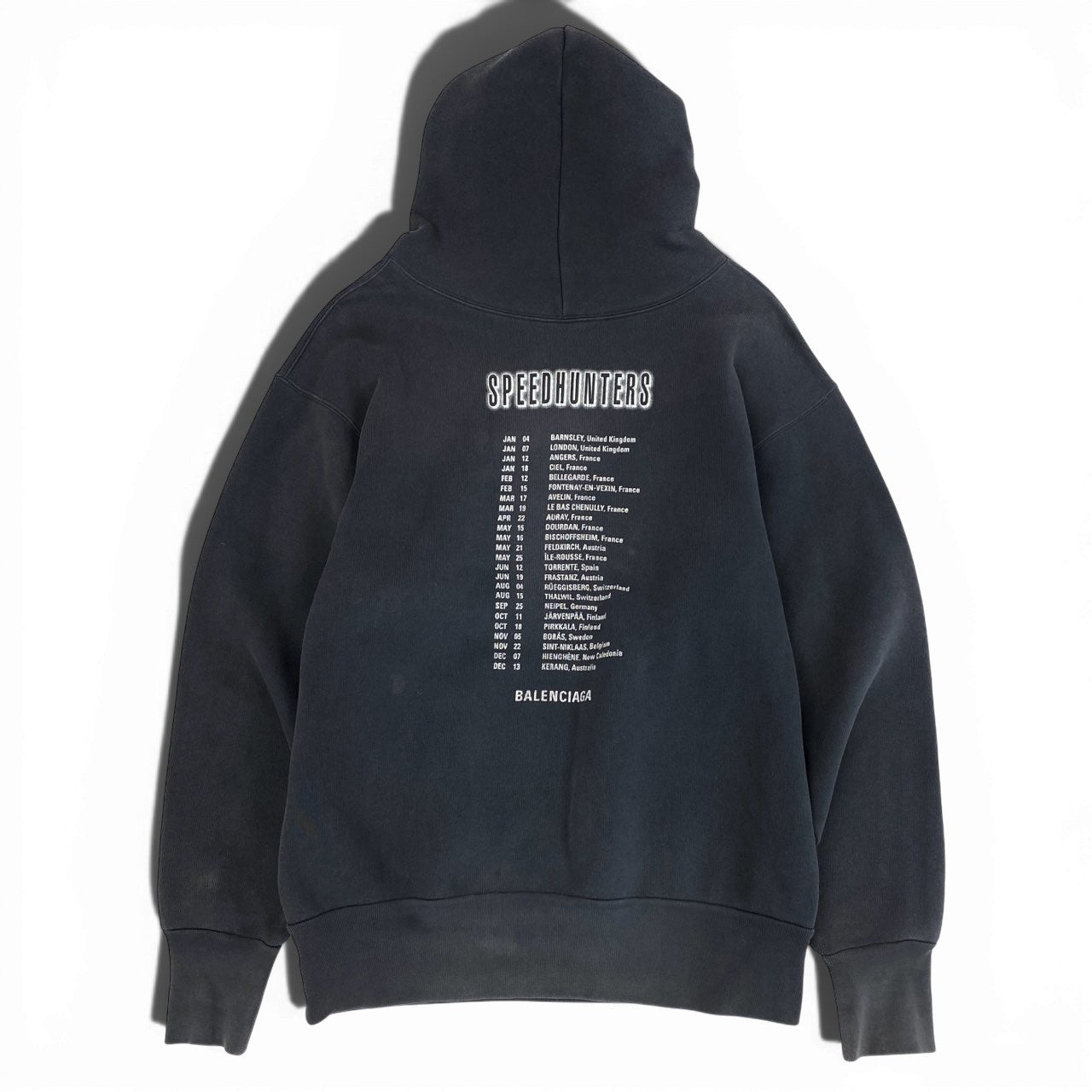 30a9 BALENCIAGA バレンシアガ SPEEEDHUNTERS スピードハンターズ オーバーサイズ パーカー フーディー 長袖 メンズ 紳士服 XS グレー系o07t