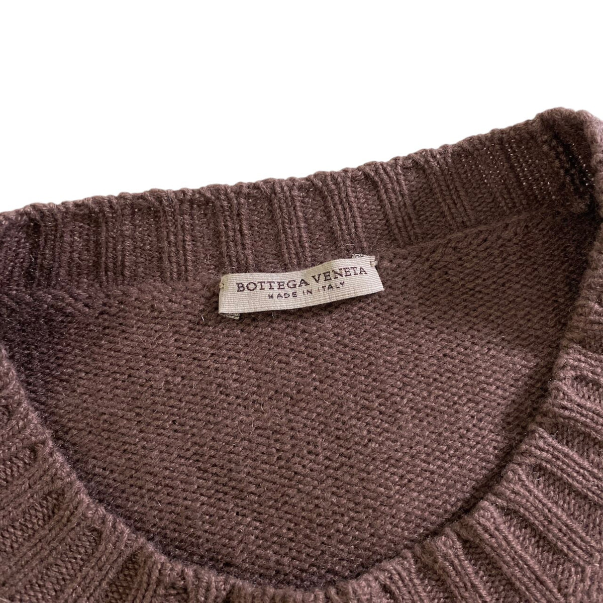 11j26 【美品】 BOTTEGA VENRTA ボッテガヴェネタ ロングスリーブ ニットセーター カシミヤニット サイズ48 ブラウン系 カシミヤ100％ メンズu02t