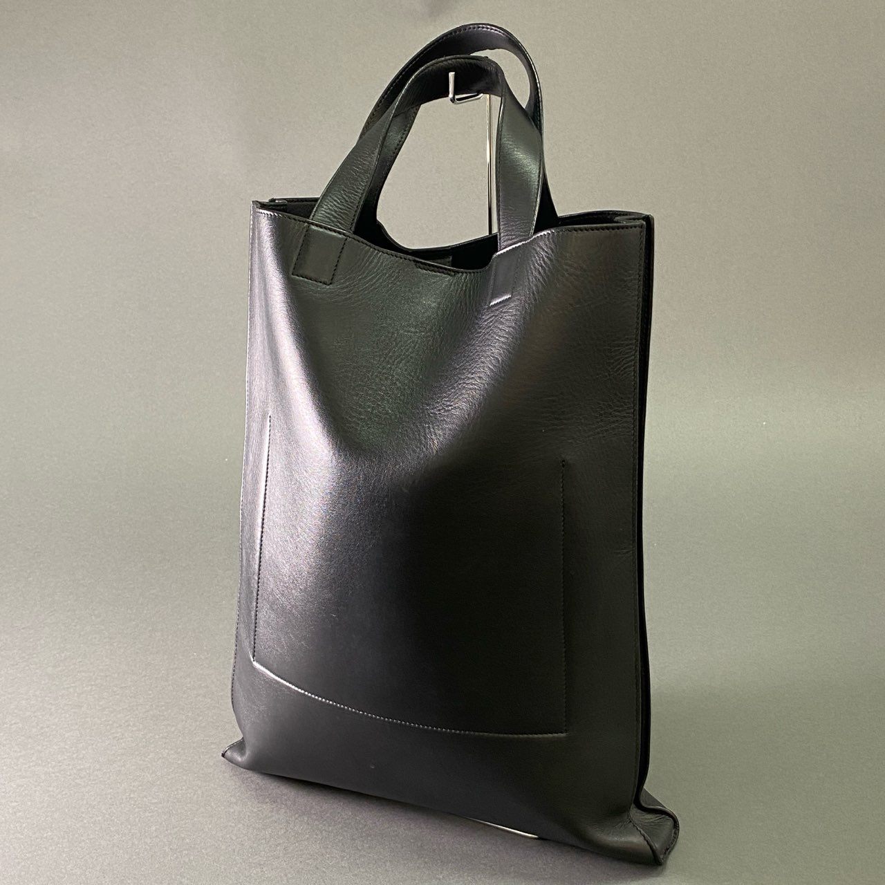 Ck12 JIL SANDER ジルサンダー レザー トートバッグ ブラック Leather 本革 ユニセックス TOTE BAG