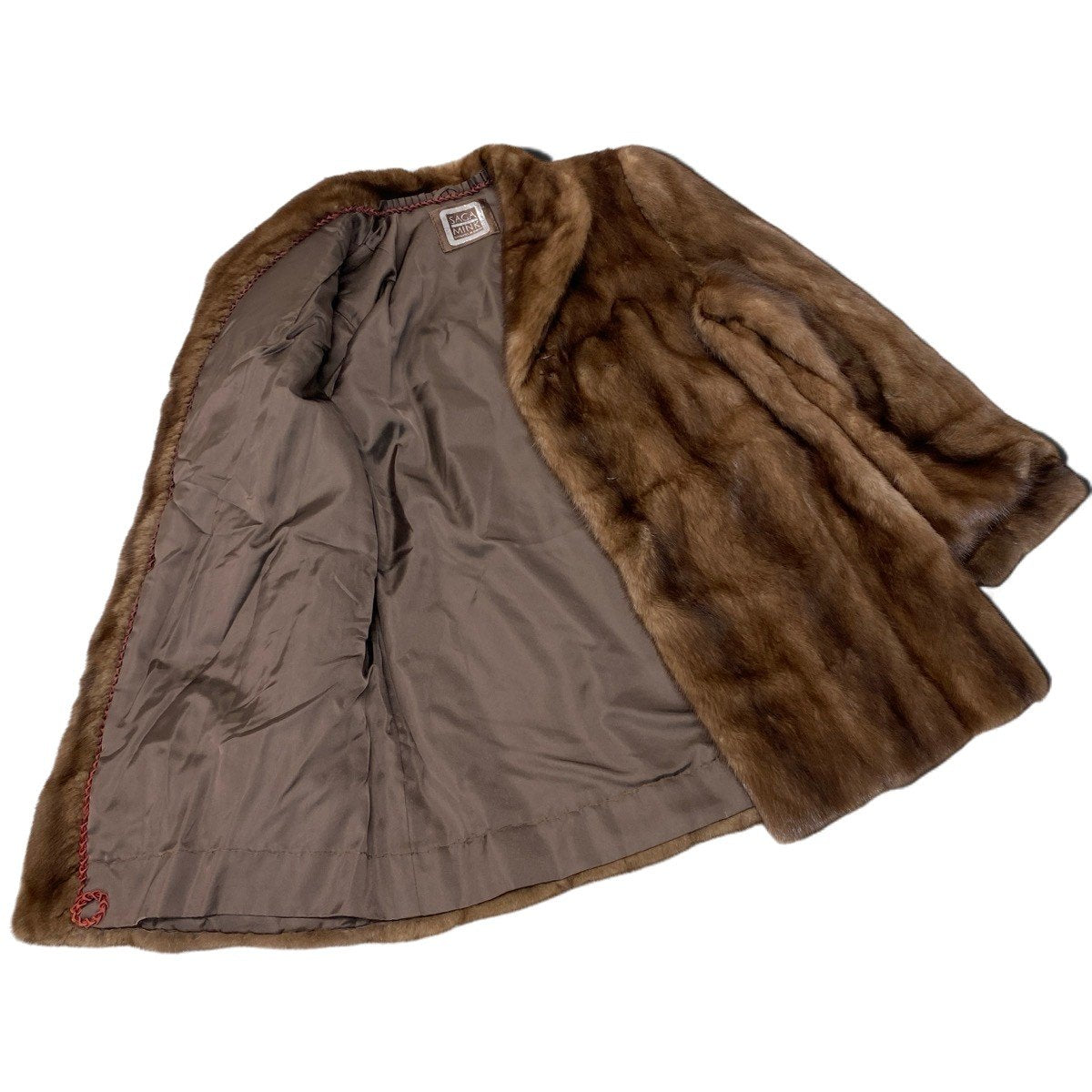 73i19 SAGA MINK サガミンク デミバフミンク ファーコート サイズ11 茶系 本毛皮 Mink Fur Coat リアルファーt18r