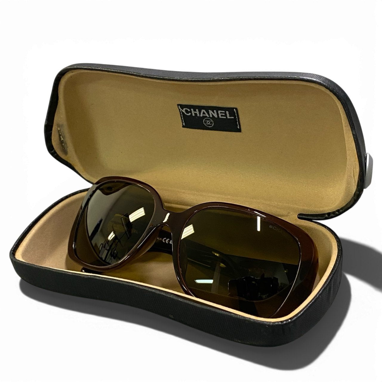 b15 CHANEL シャネル ココマーク サングラス アイウェア 5101 57□18 ブラウン レディースta1
