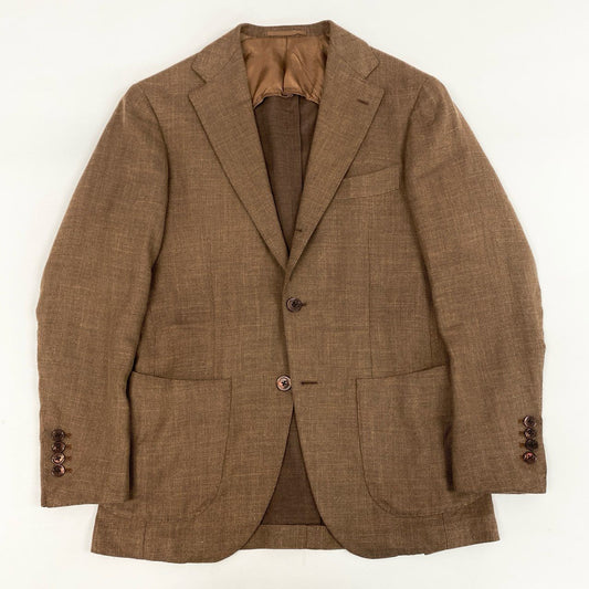 72i3 Brilla per il gusto ブリッラ 日本製 BEAMS F 別注 ミックス ソリッド テーラードジャケット ブレザー ビームス 24-16-1656-015 44 ライトブラウン ウール シルク リネン メンズo07t