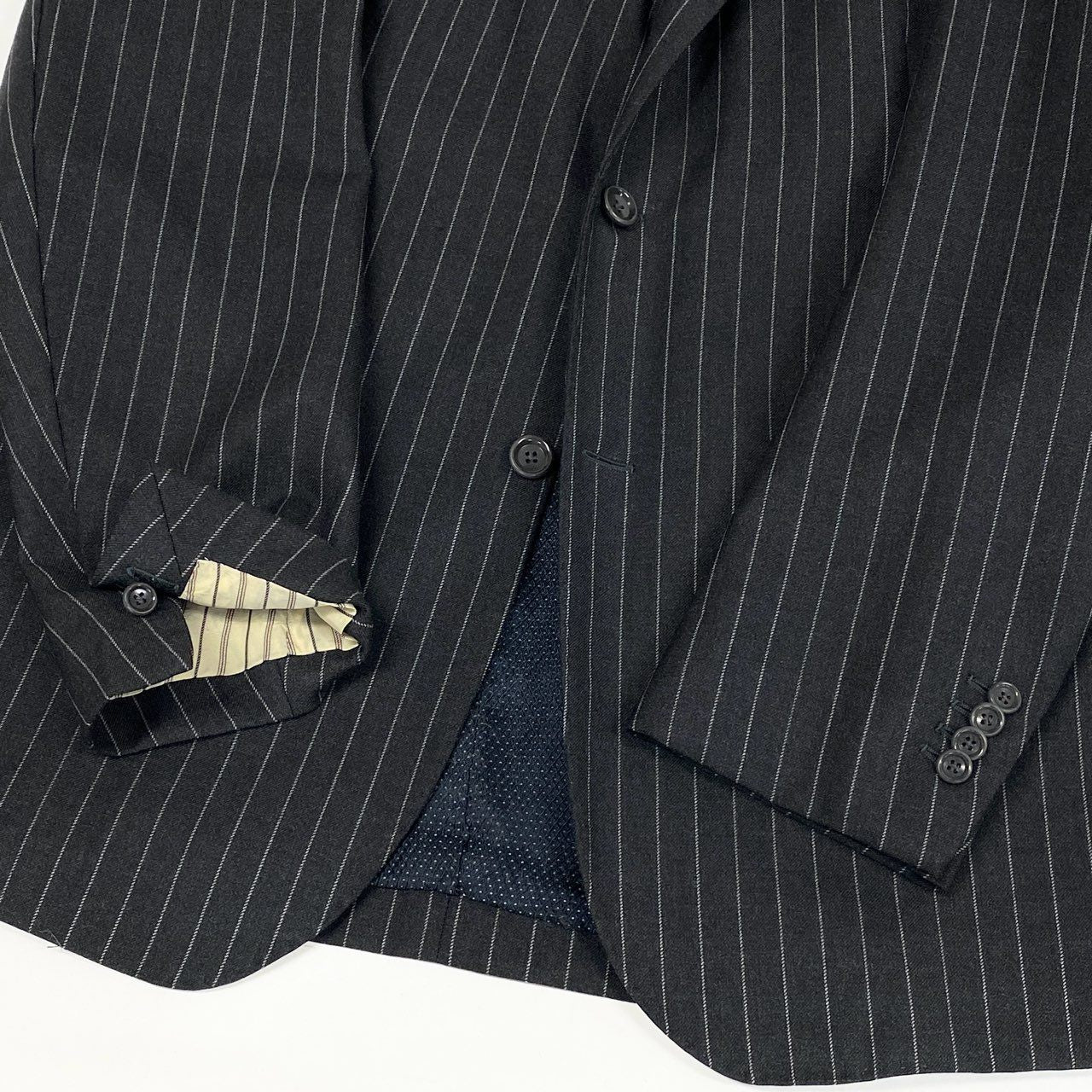 6L17 Stile Latino スティレラティーノ スーツセットアップ テーラードジャケット スラックス ストライプ 52サイズ グレー メンズo07t