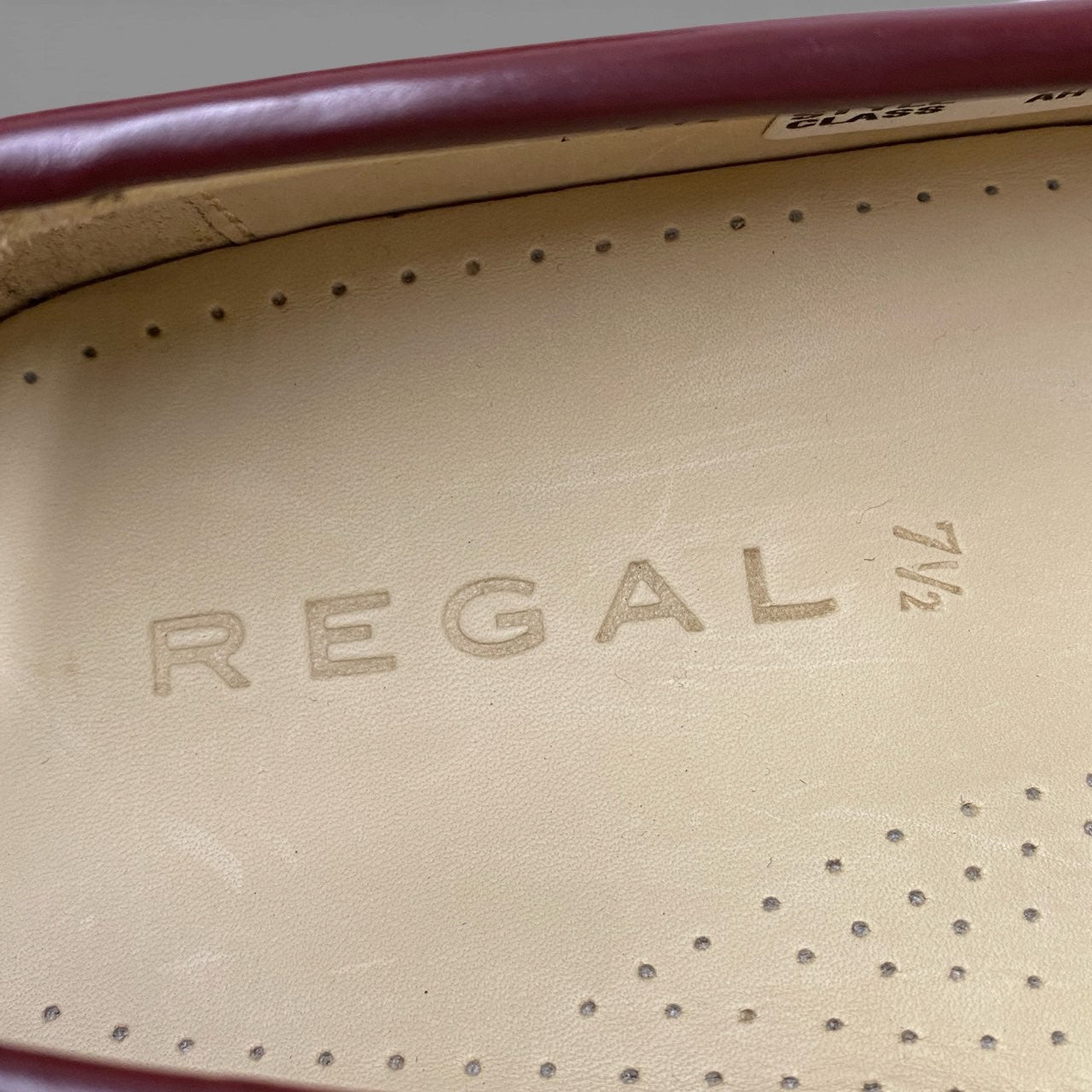 2a23 【美品】 REGAL リーガル コインローファー レザーシューズ  革靴 メンズ 紳士靴 Y740 7 1/2 WINE  バーガンディーu02t