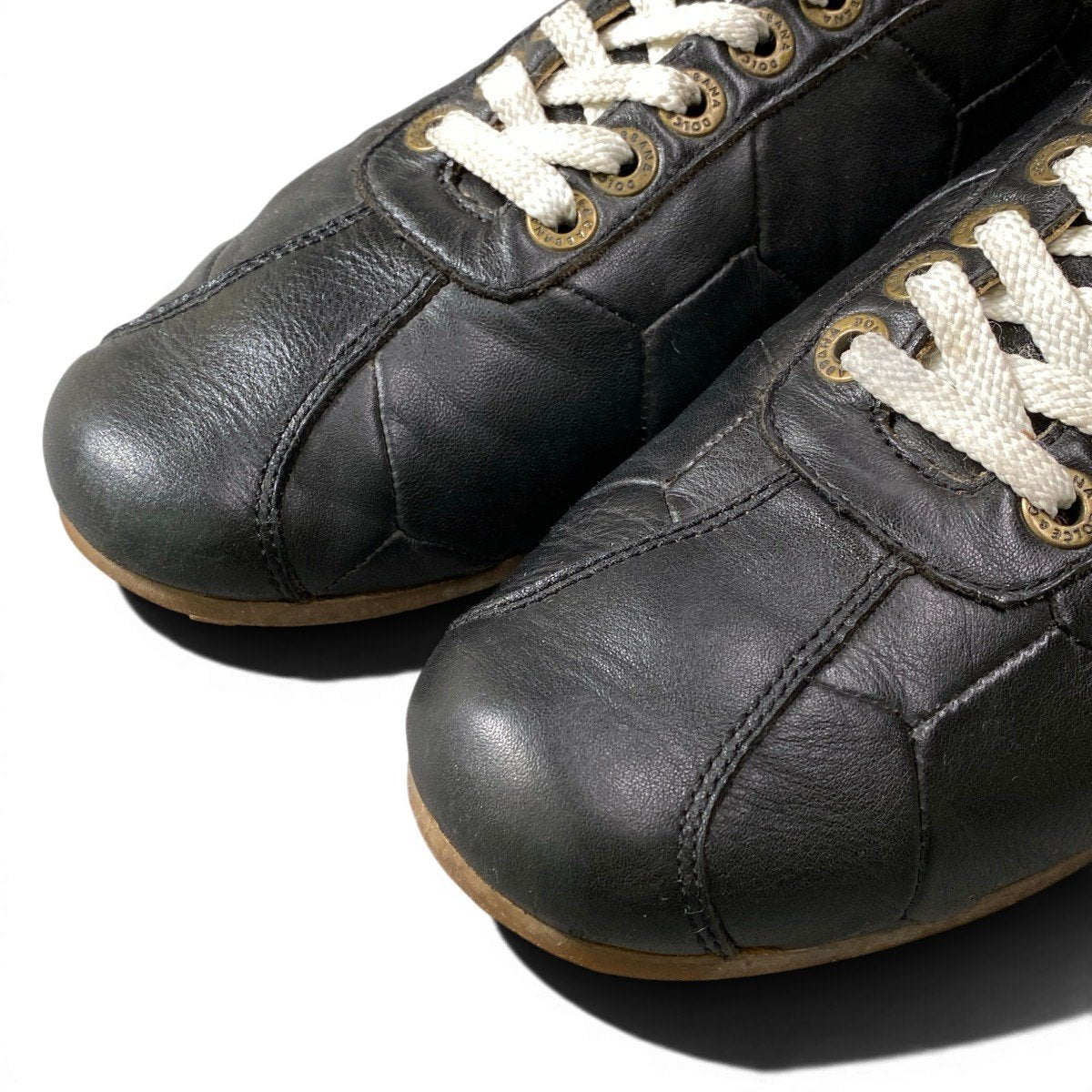 1g8 DOLCE&GABBANA ドルチェアンドガッパーナ サッカーボール DGロゴ ローカットスニーカー シューズ CA0194 ブラック レザー メンズ 男性用o07t