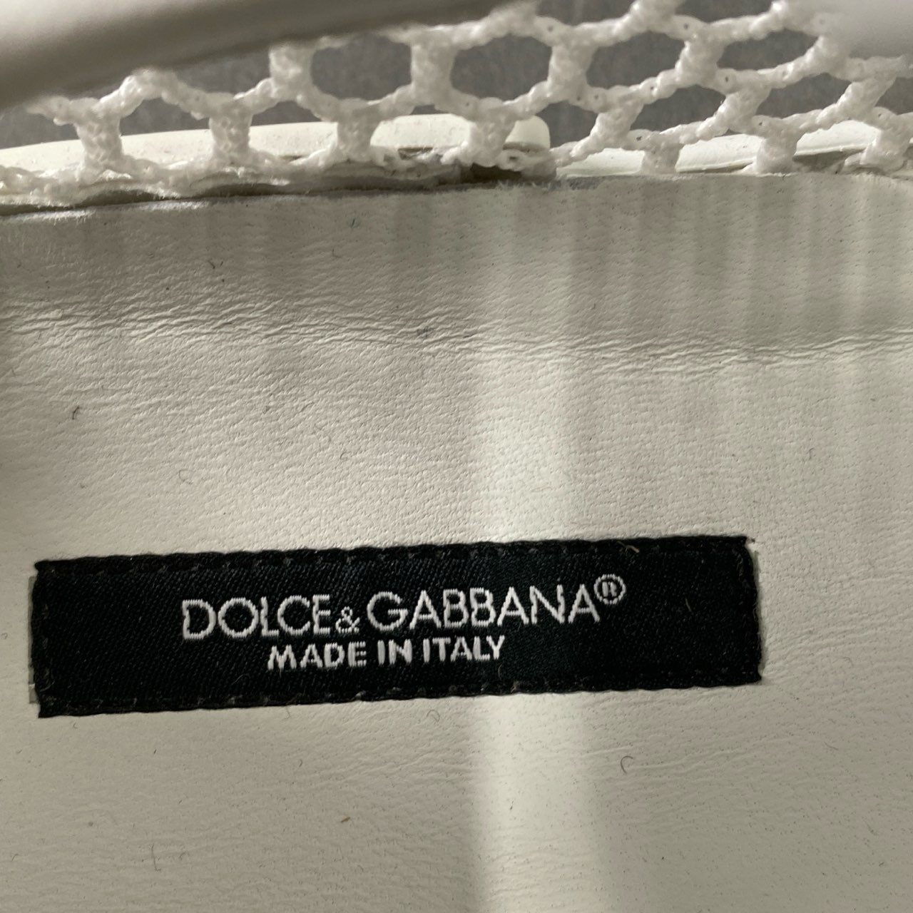 6i27 DOLCE＆GABBANA ドルチェアンドガッバーナ イタリア製 メッシュパネル ローカットスニーカー シューズ 38 ホワイト レザー