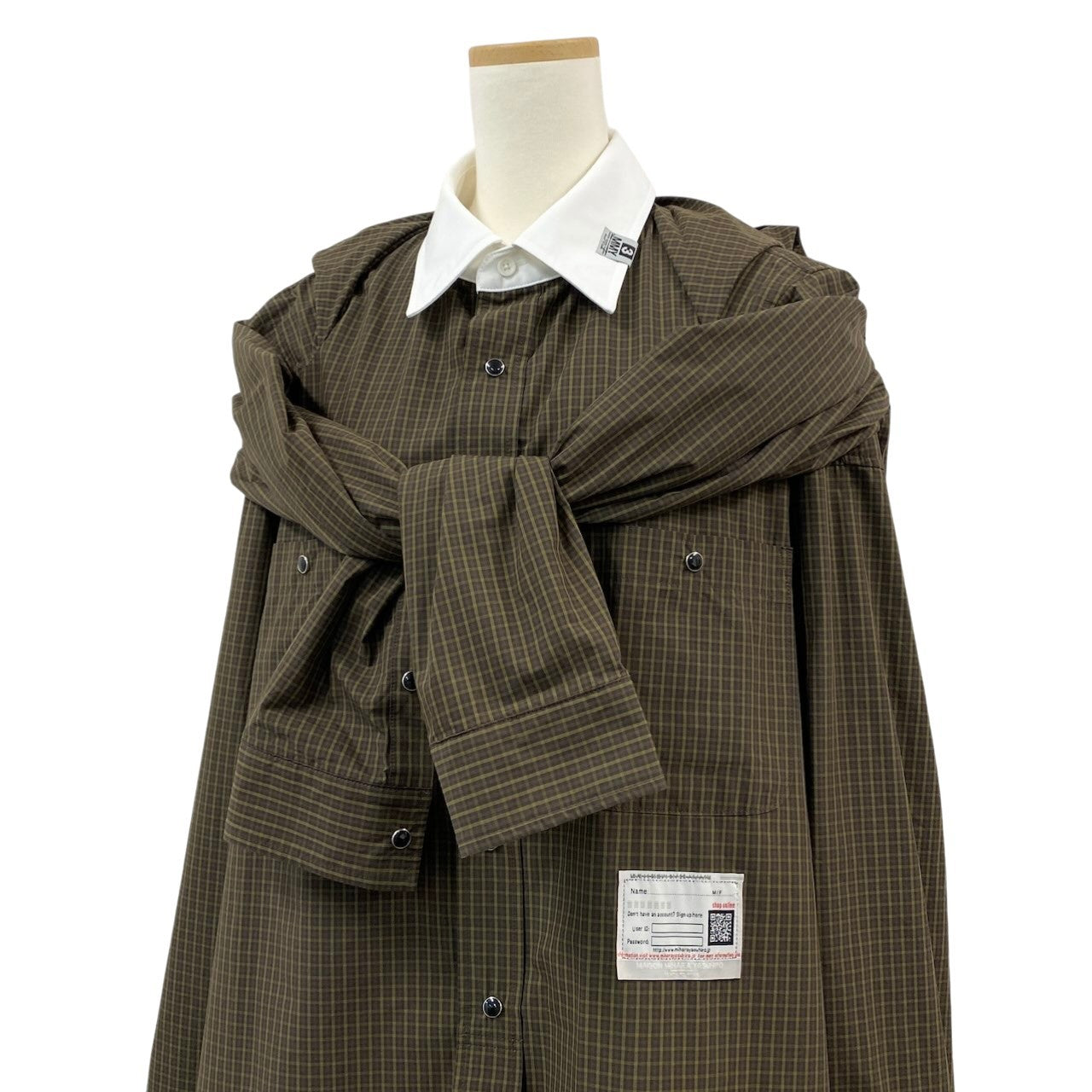 c24 定価￥71,500 Maison Mihara Yasuhiro メゾンミハラヤスヒロ 25AW ショールレイヤード シャツドレス Dress サイズ38 ブラウン ワンピースt18r