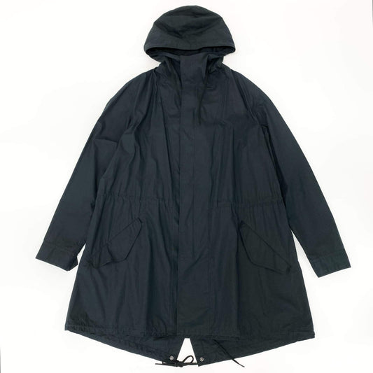 7L22  Y-3 ワイスリー Mod Parka Shirt オーバーサイズフーディージャケット背面 ロゴ刺繍 Lサイズ ブラック コットン100％ メンズu02t