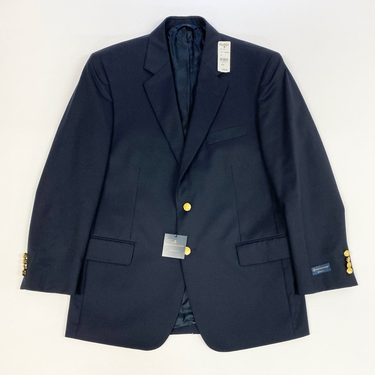 16k10 《新品未使用》 Brooks Brothers ブルックスブラザーズ 金ボタン ブレザー テーラードジャケット 40 ダークネイビー 紺ブレ MADISON FIT スーツ フォーマル タグ付t18r