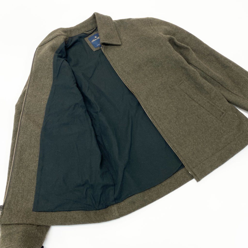 39l15【美品】 BROOKS BROTHERS ブルックスブラザーズ ハリントンジャケット ブルゾン ダブルジップ S ブラウン 画像参照 メンズ 男性用u02t
