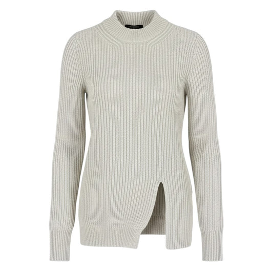Id6 《美品》 LOUIS VUITTON ルイヴィトン スリット ボトルネックニットセーター Slit Knit Sweater サイズXS ホワイト モノグラムタブt18r