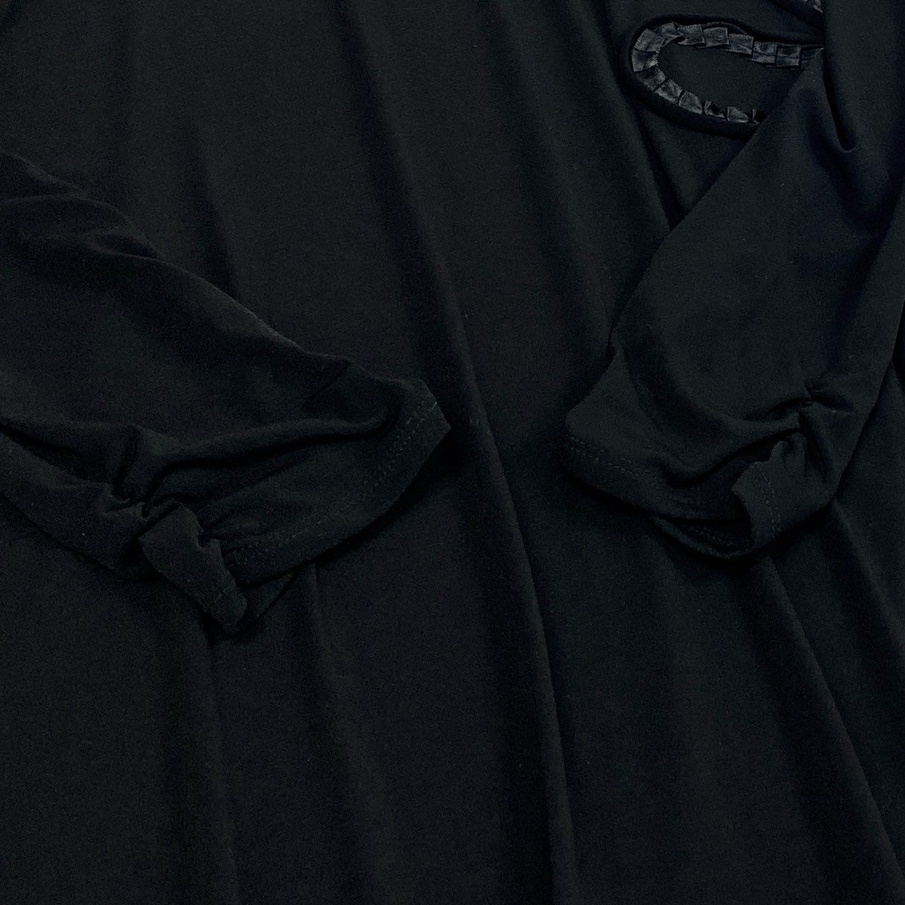 50b27 HIROKO BIS ヒロコビス ヒロココシノ チュニックワンピース アシンメトリーデザイン 長袖 レディース 女性服 13AB ブラックu02t