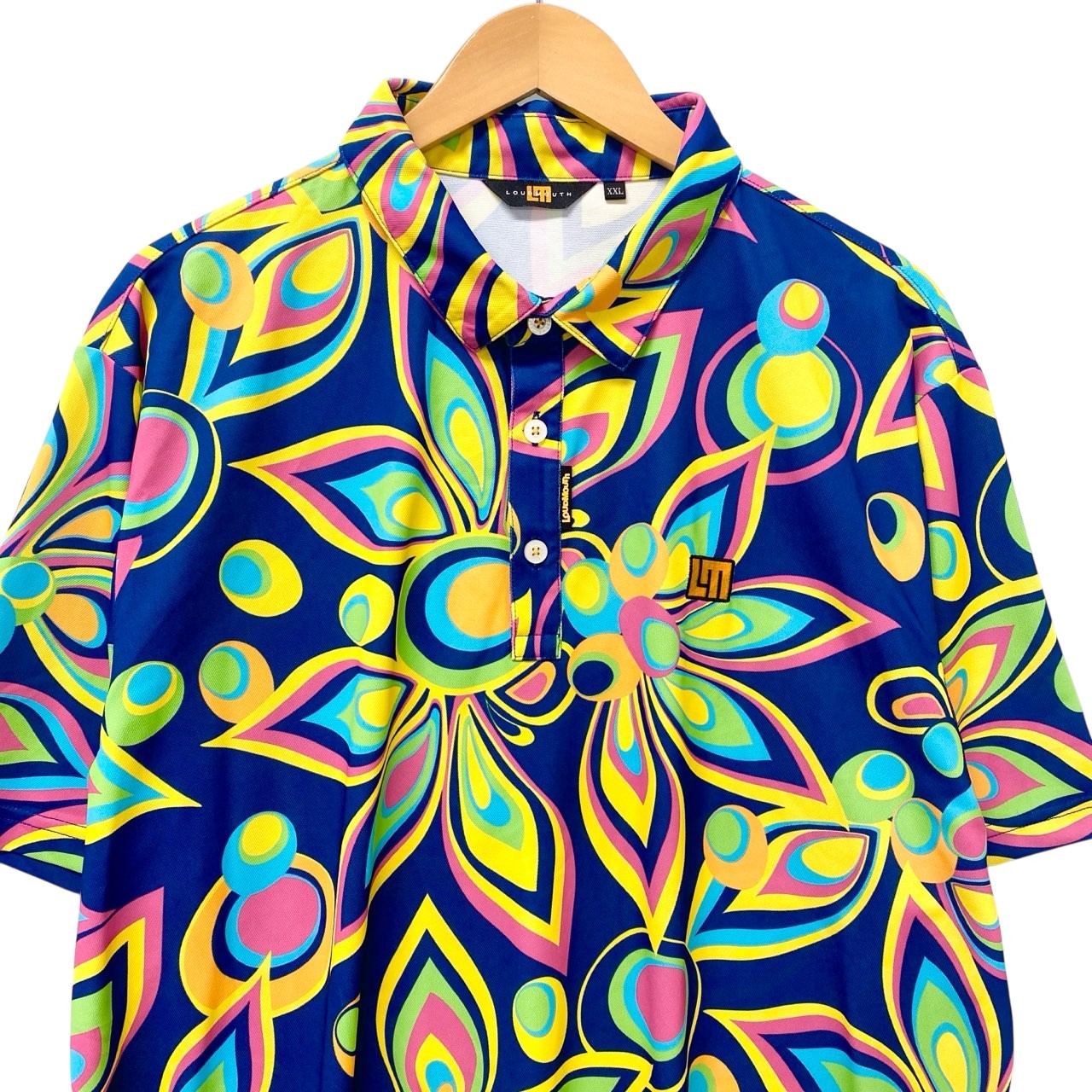 74c13 《極美品》 LOUD MOUTH ラウドマウス 半袖ポロシャツ ハーフパンツ 吸水速乾素材 XXL / LL マルチカラー ポリエステル ゴルフウェアu02t