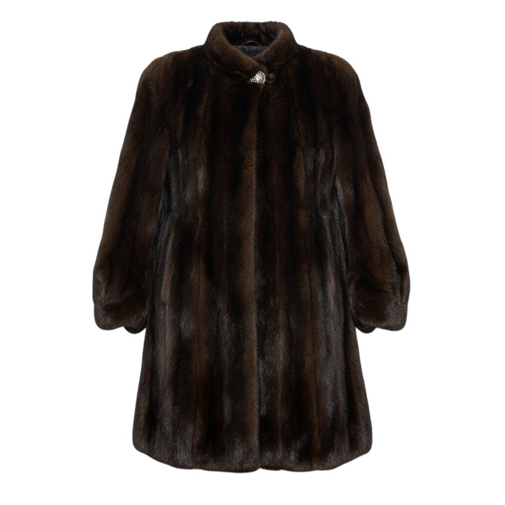 30j7 TOGU マホガニーミンク ロングコート サイズ13 ブラウン 本毛皮 Mink Fur Long Coat リアルファーt18r