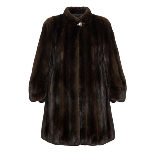 30j7 TOGU マホガニーミンク ロングコート サイズ13 ブラウン 本毛皮 Mink Fur Long Coat リアルファーt18r