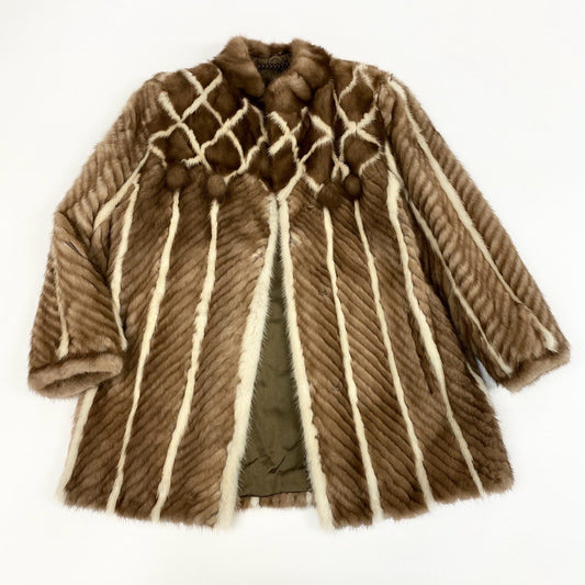 50j24 SAGA MINK サガミンク レアデザイン ミンクコート 毛皮コート パールミンク パステルミンク 11 オフホワイト ライトブラウン ミンクファー レディースu02t