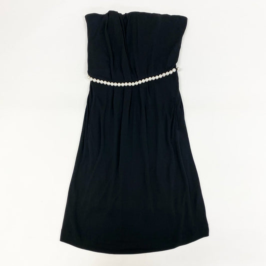 48h15《極美品》CHANEL シャネル 09P パールドレス ワンピース チューブトップ P35102V20925 40 ブラック レディース 女性用k02i