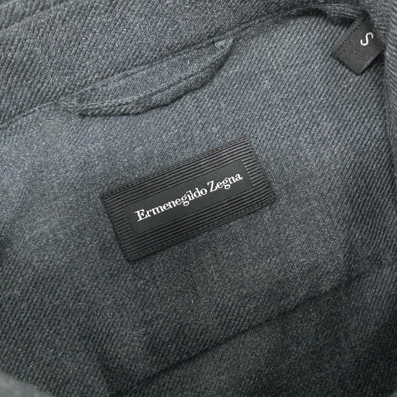 34i18 《極美品》 Ermenegildo Zegna エルメネジルドゼニア 長袖シャツ ドレスシャツ トップス CAMICIA GOMLEX サイズS グレー コットンカシミヤ メンズu02t
