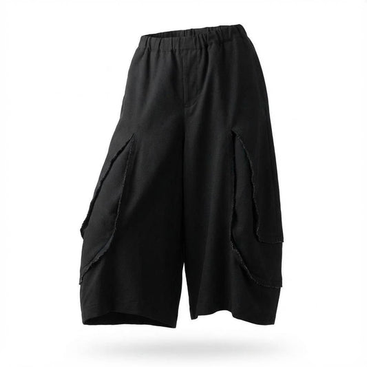 22l28 BLACK COMME des GARCONS ブラック コムデギャルソン 変形パンツ ガウチョパンツ ワイドパンツ ハーフパンツ 日本製 XSサイズ ブラック メンズ 男性用o07t