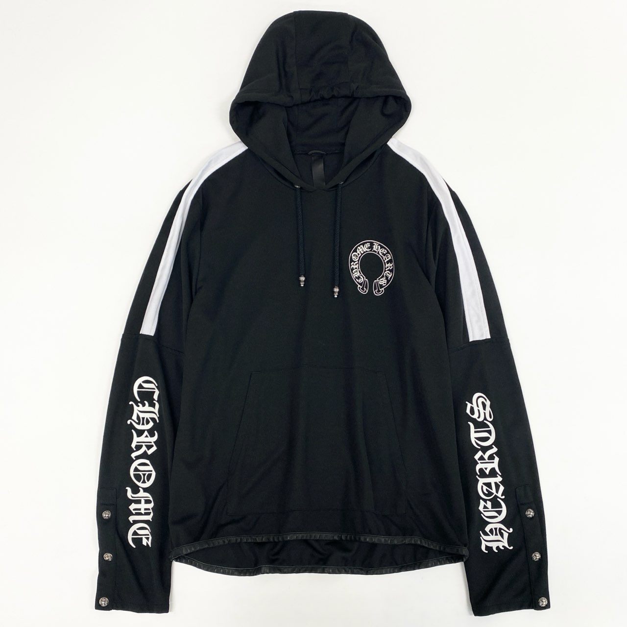 1L13 CHROME HEARTS クロムハーツ メッシュジャージパーカー トラックパンツ セットアップ サイドプリント サイズM クロスボールボタン ボロチップ メンズ