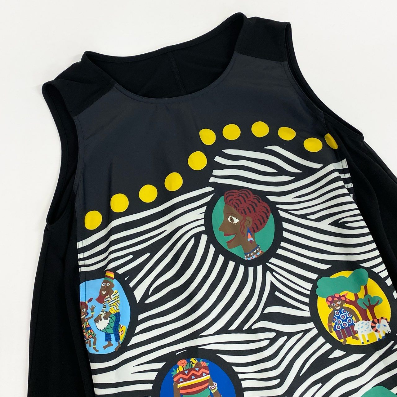 79k21《美品》 TOKUKO 1er VOL トクコプルミエヴォル ノースリーブワンピース ロングワンピース Aライン 5208116441 9 ブラック レディースu02t