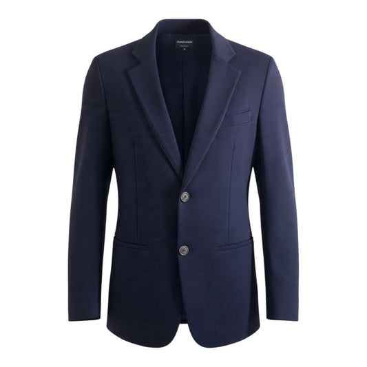 12j28 GIORGIO ARMANI ジョルジオアルマーニ 黒タグ スーパーストレッチ テーラードジャケット Size 46 ネイビー ブレザー フォーマル 紳士服t18r