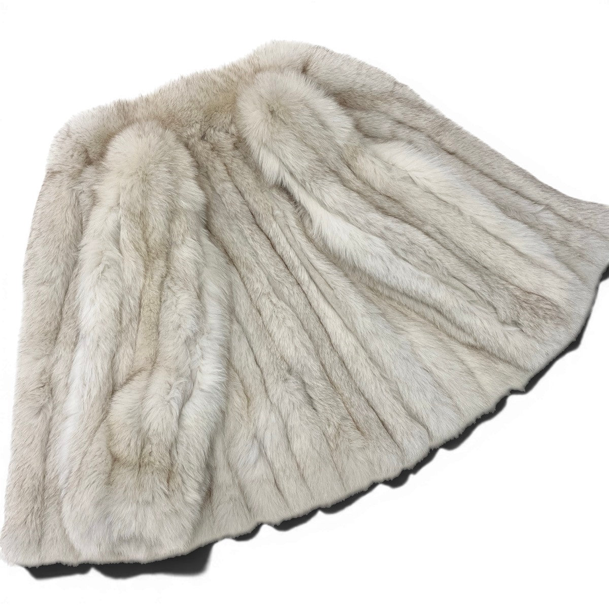 69g14 SAGA FOX サガフォックス 銀サガ ブルーフォックス ファーコート サイズ11 ホワイト 最高級本毛皮 Fox Fur Coatt18r